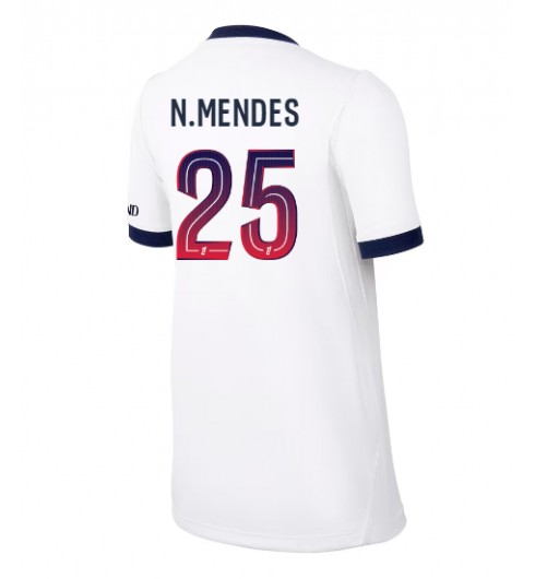 Paris Saint-Germain Nuno Mendes #25 Vieraspaita Naisten 2026-27 Lyhythihainen Paris Saint-Germain Nuno Mendes #25 Vieraspaita Naisten 2026-27 Lyhythihainen